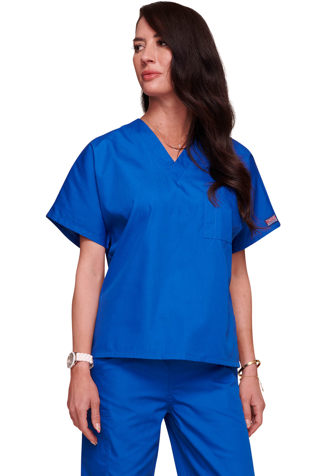 Lékařská tunika s výstřihem do V, Cherokee, Unisex V-Neck Tunic - královská modrá