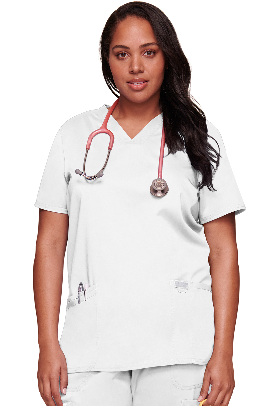 Lékařská halena s výstřihem do V, Cherokee, V-Neck Top - bílá