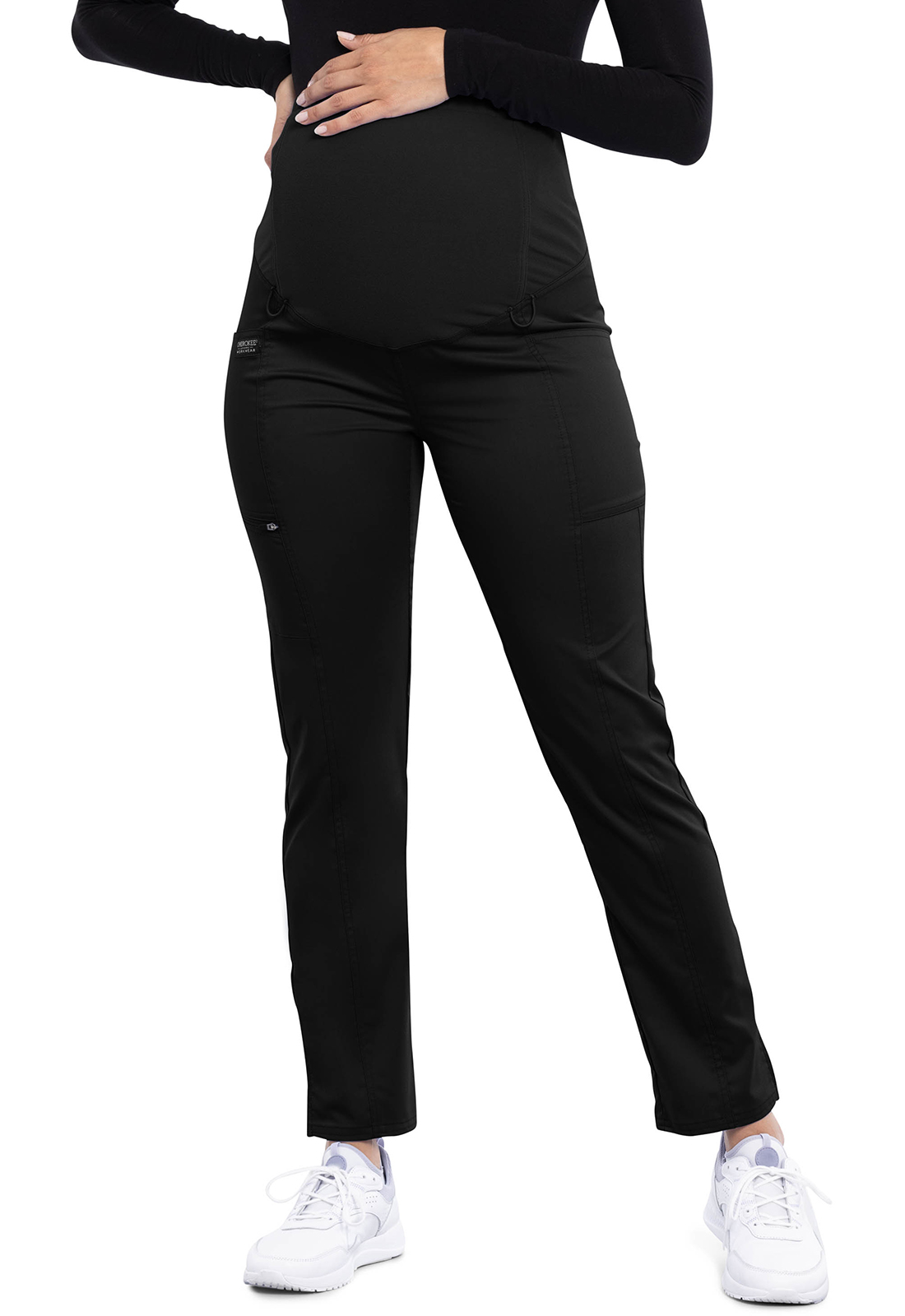 Těhotenské lékařské kalhoty, Cherokee, Maternity Straight Leg Pant – černá