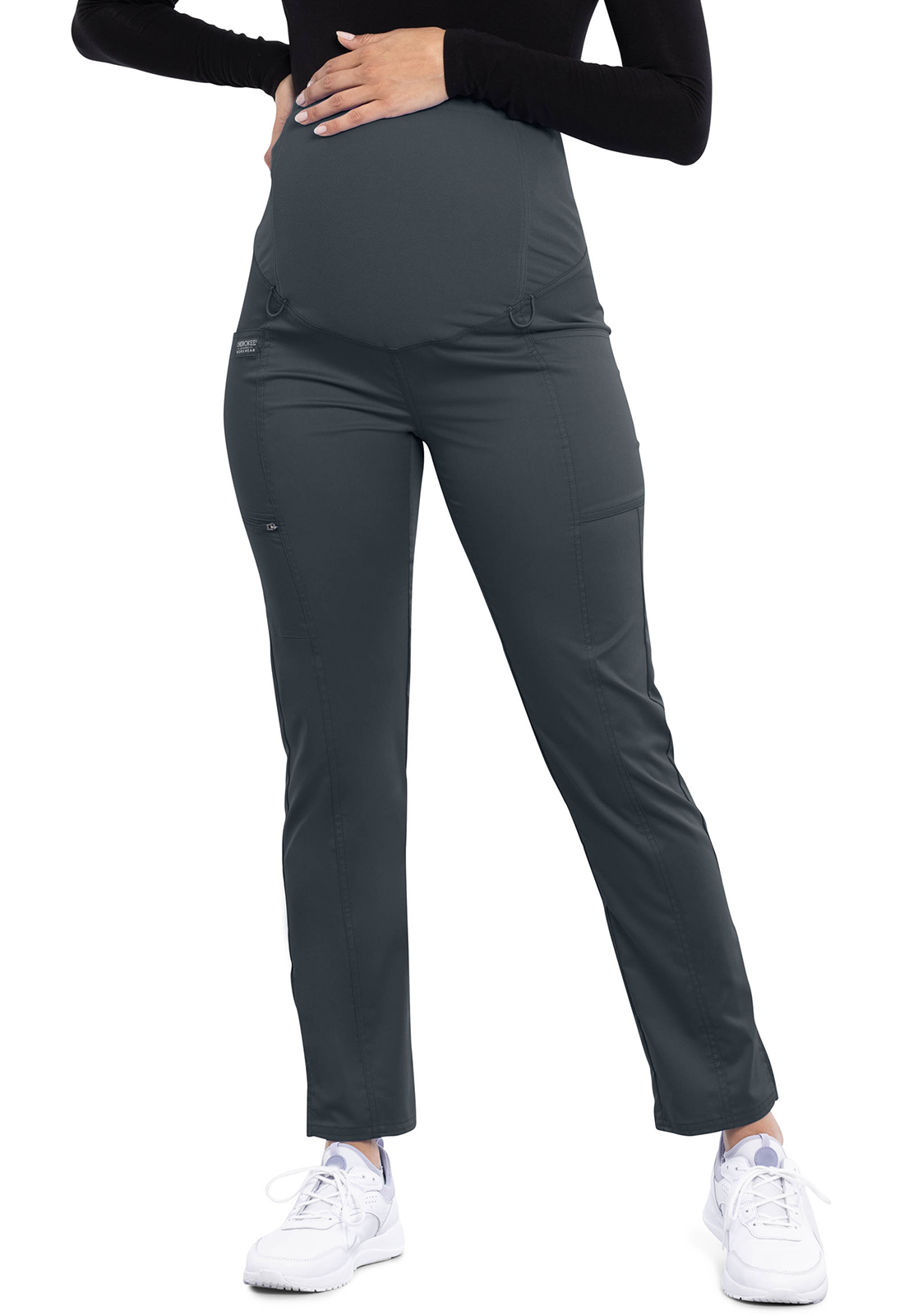 Těhotenské lékařské kalhoty, Cherokee, Maternity Straight Leg Pant - šedá