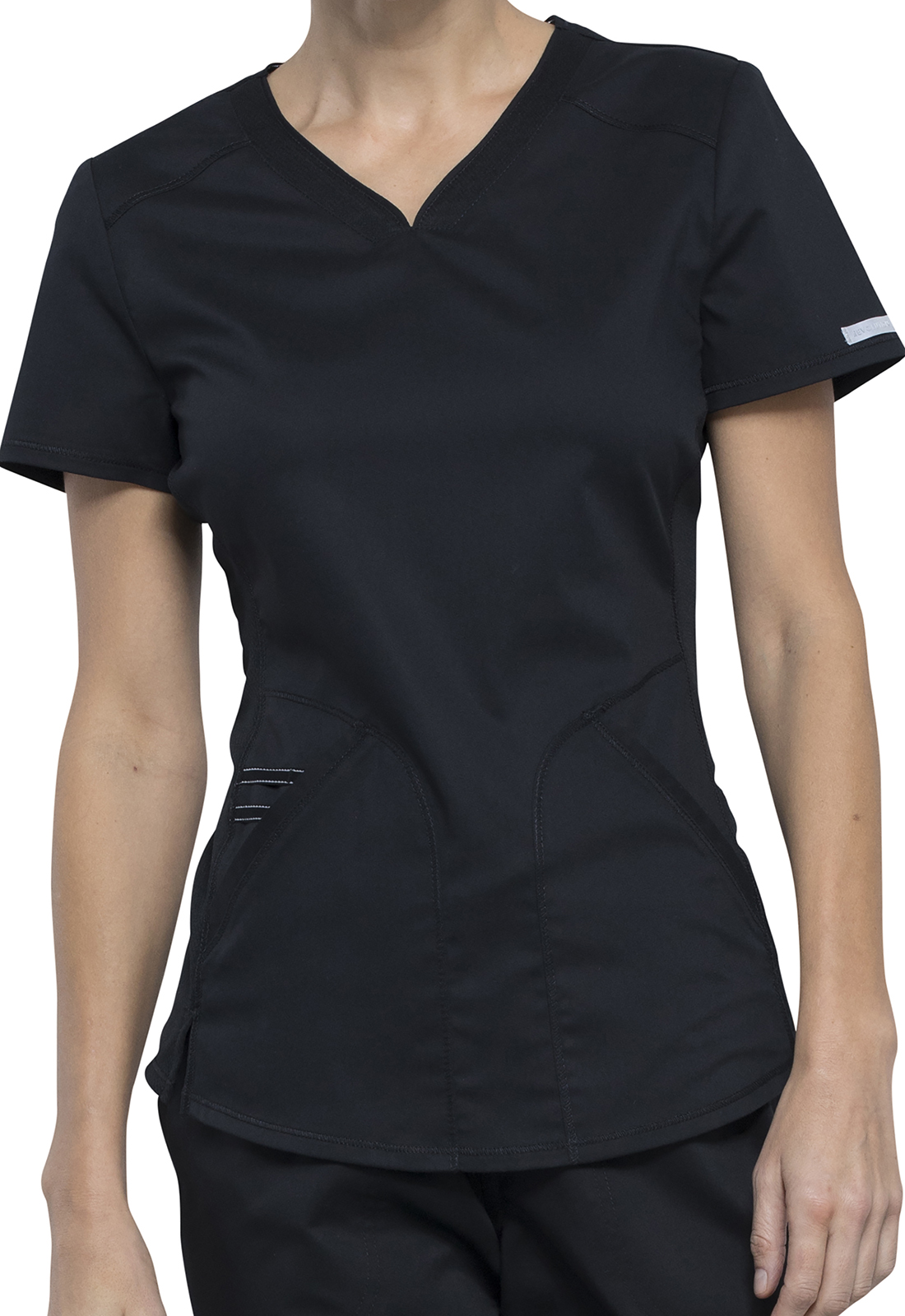 Lékařská halena s výstřihem do V, Cherokee, V-Neck Top - černá