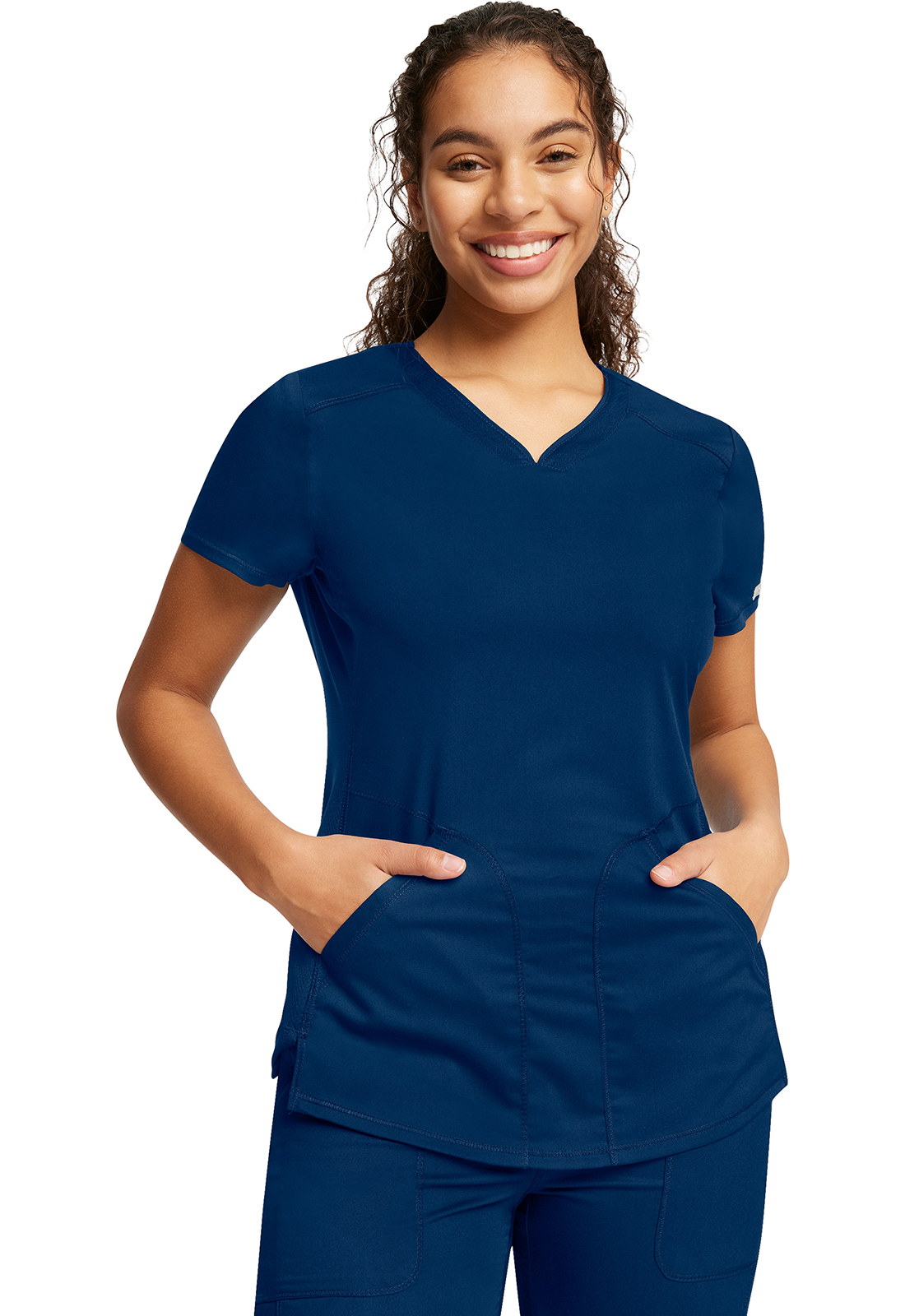Lékařská halena s výstřihem do V, Cherokee, V-Neck Top - námořnická modrá