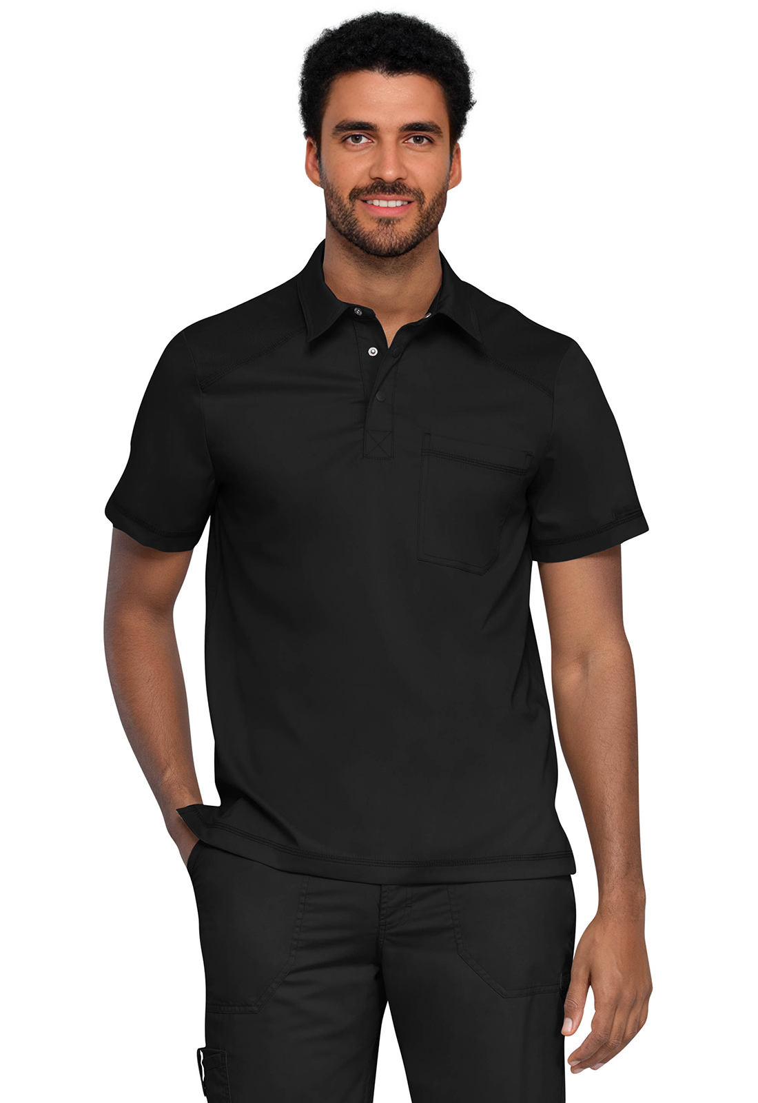 Pánské lékařské polo triko, Cherokee, Men's Polo Shirt - černá