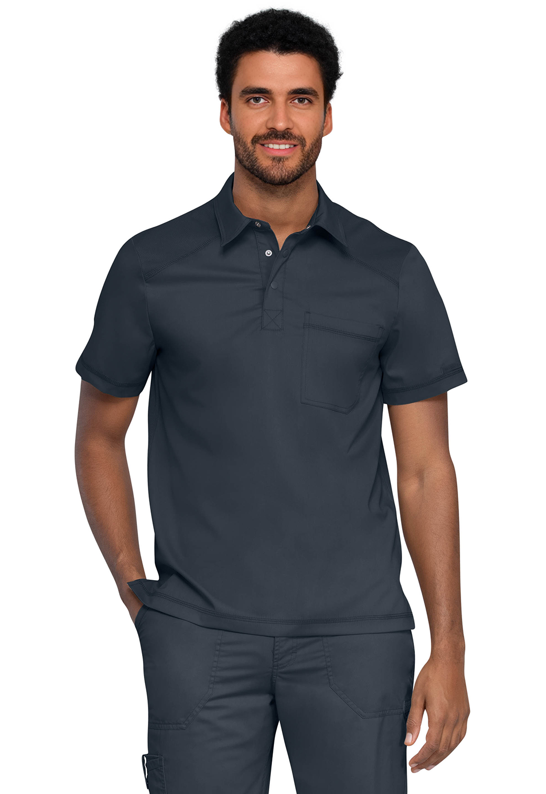 Pánské lékařské polo triko, Cherokee, Men's Polo Shirt - šedá