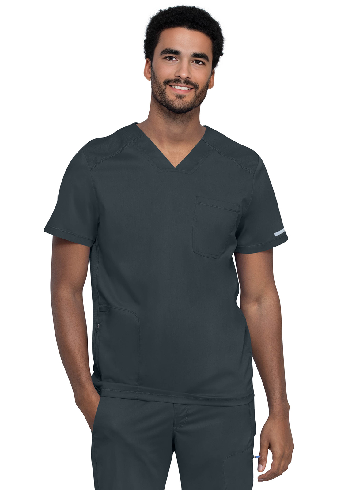 Pánská lékařská halena s výstřihem, Cherokee, Men's V-Neck Top - šedá