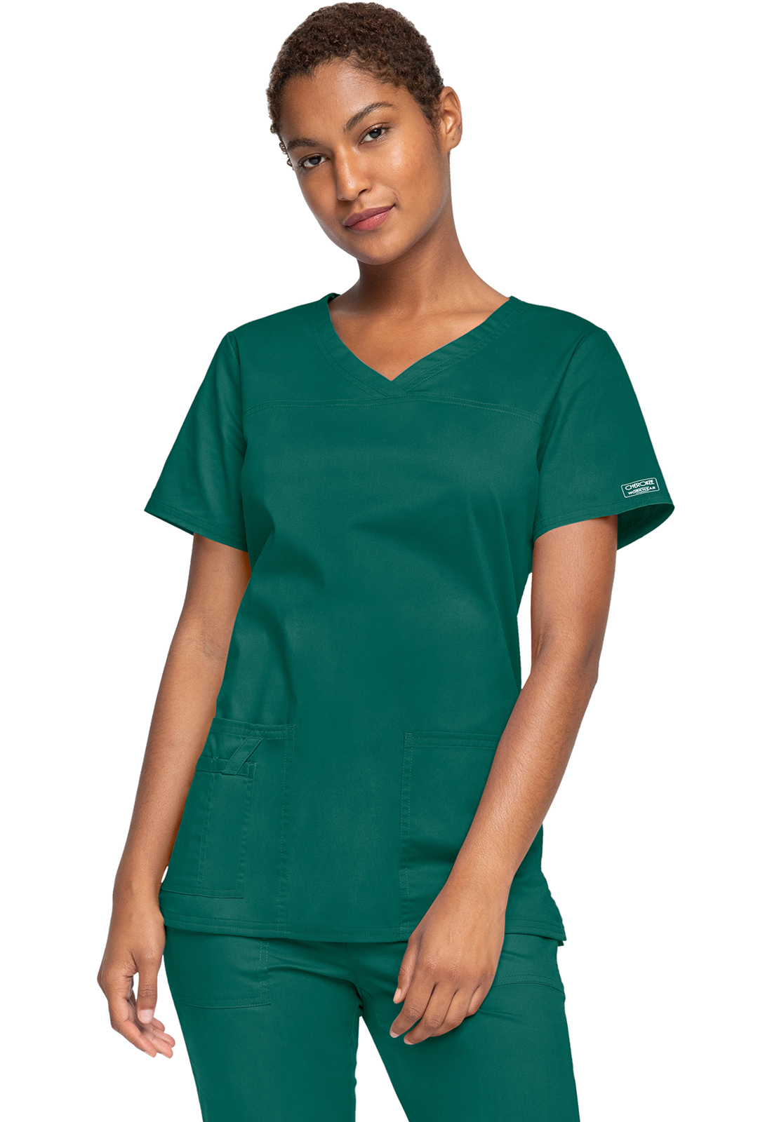 Lékařská halena s výstřihem do V, Cherokee, V-Neck Top - zelená