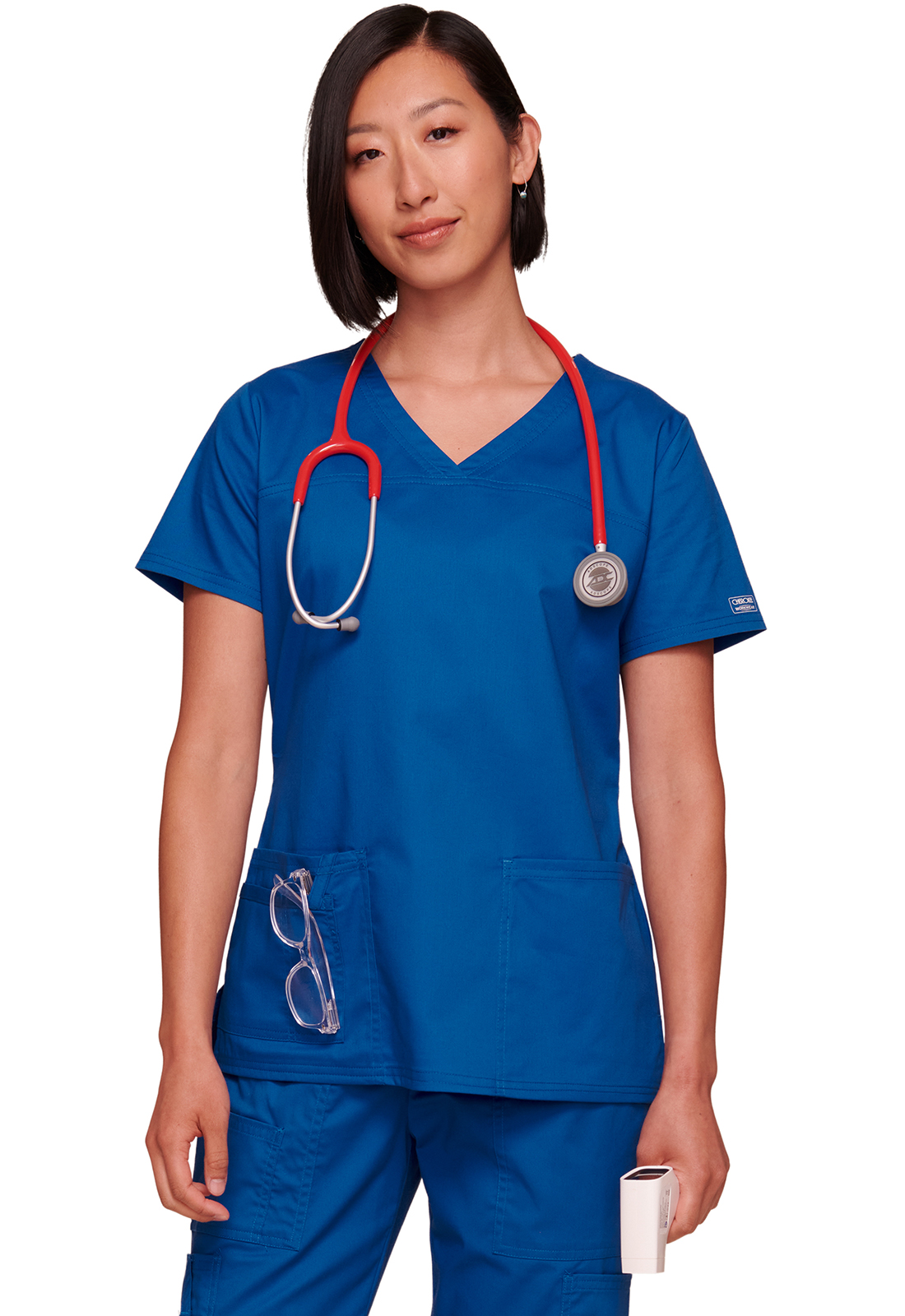 Lékařská halena s výstřihem do V, Cherokee, V-Neck Top - královská modrá