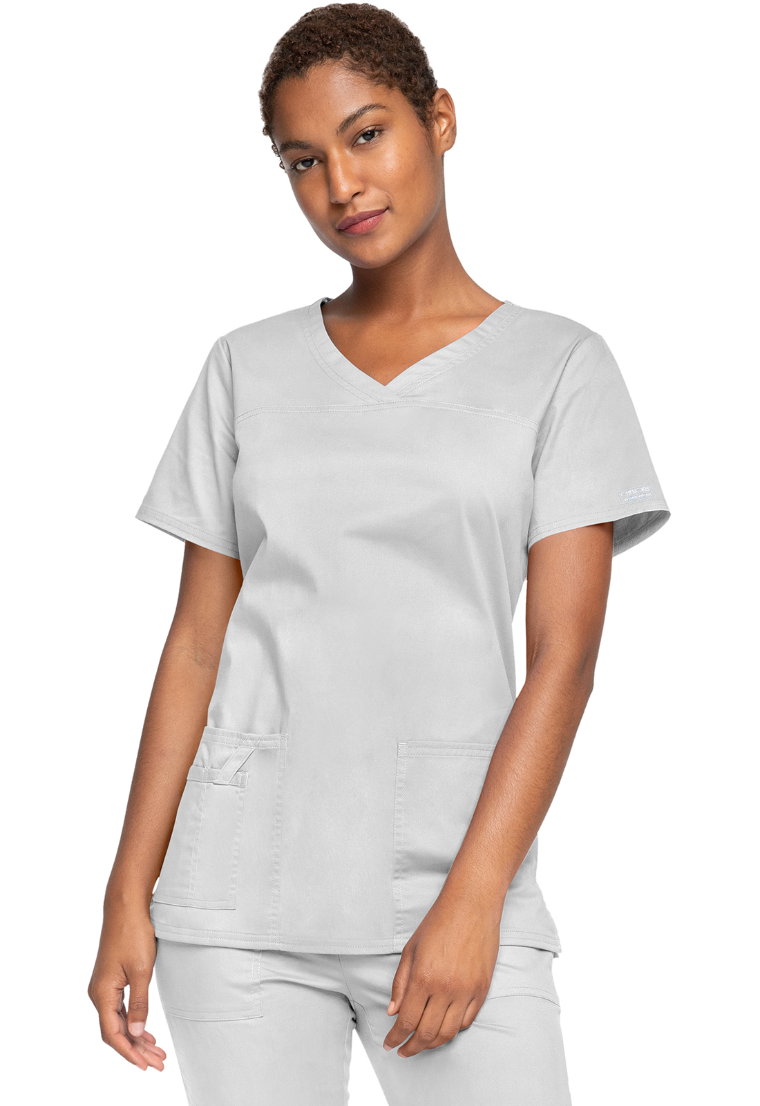 Lékařská halena s výstřihem do V, Cherokee, V-Neck Top - bílá
