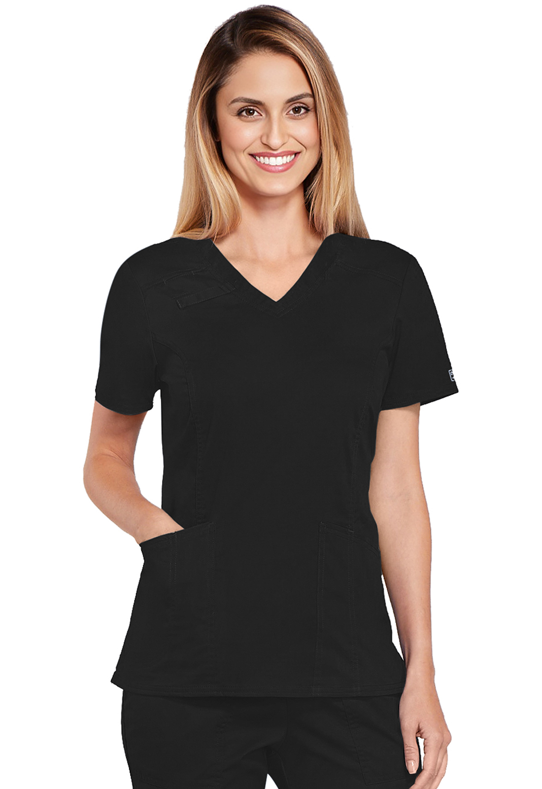 Lékařská halena s výstřihem do V, Cherokee, V-Neck Top - černá