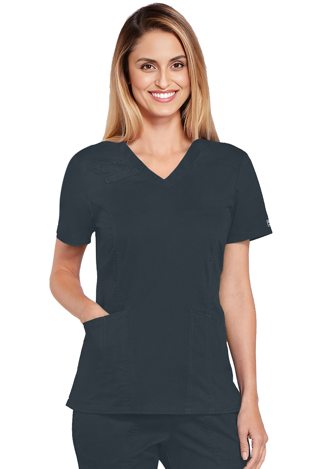 Lékařská halena s výstřihem do V, Cherokee, V-Neck Top - šedá