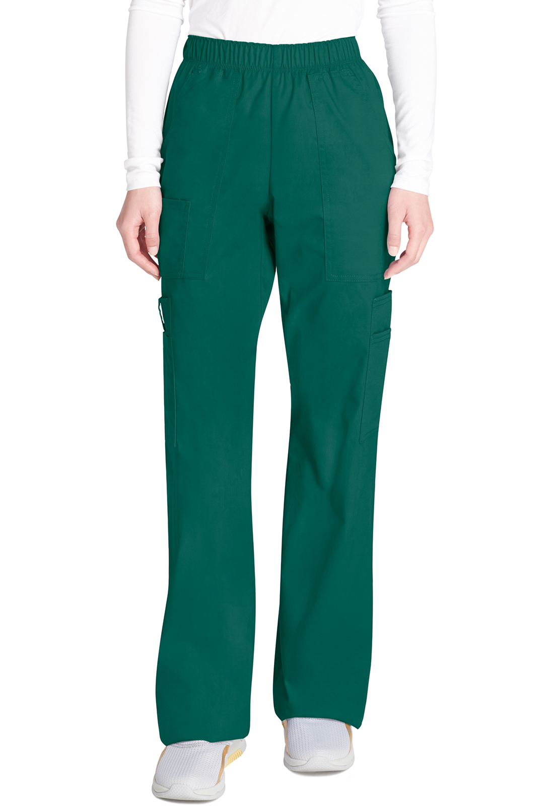 Lékařské kalhoty pružným pasem a cargo kapsami, Cherokee, Mid Rise Pull-On Cargo Pant - zelená