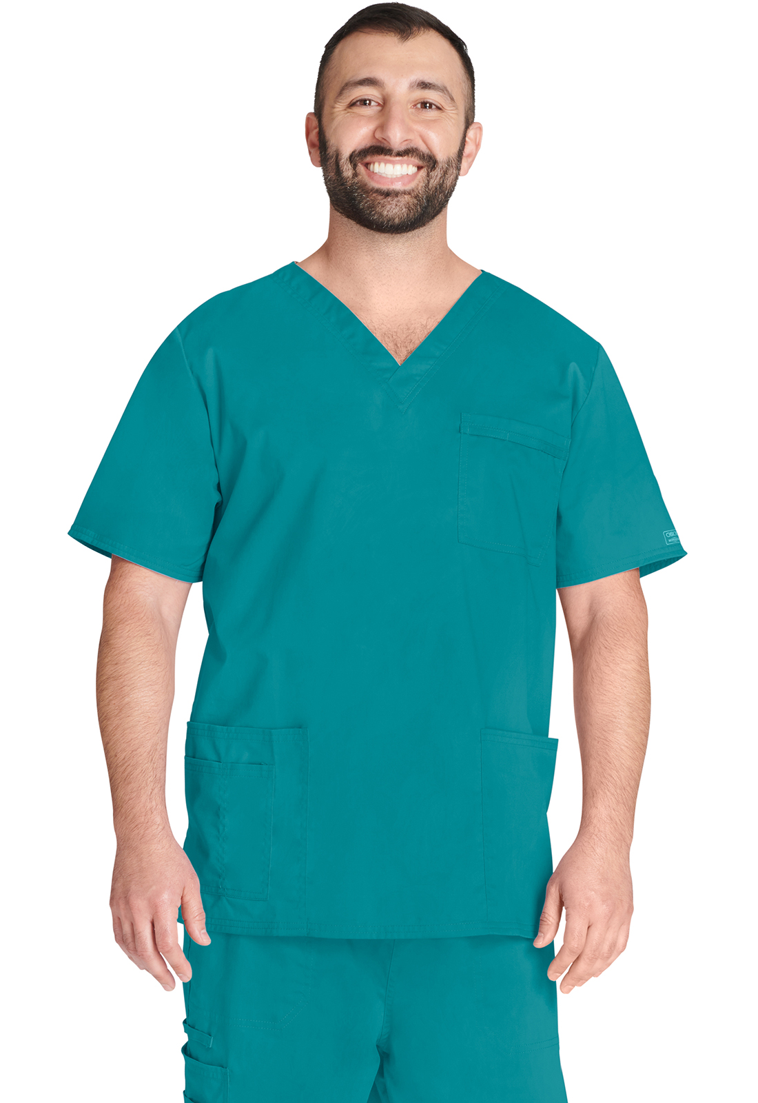 Lékařská halena s výstřihem do V, Cherokee, Unisex V-Neck Top - modrozelená