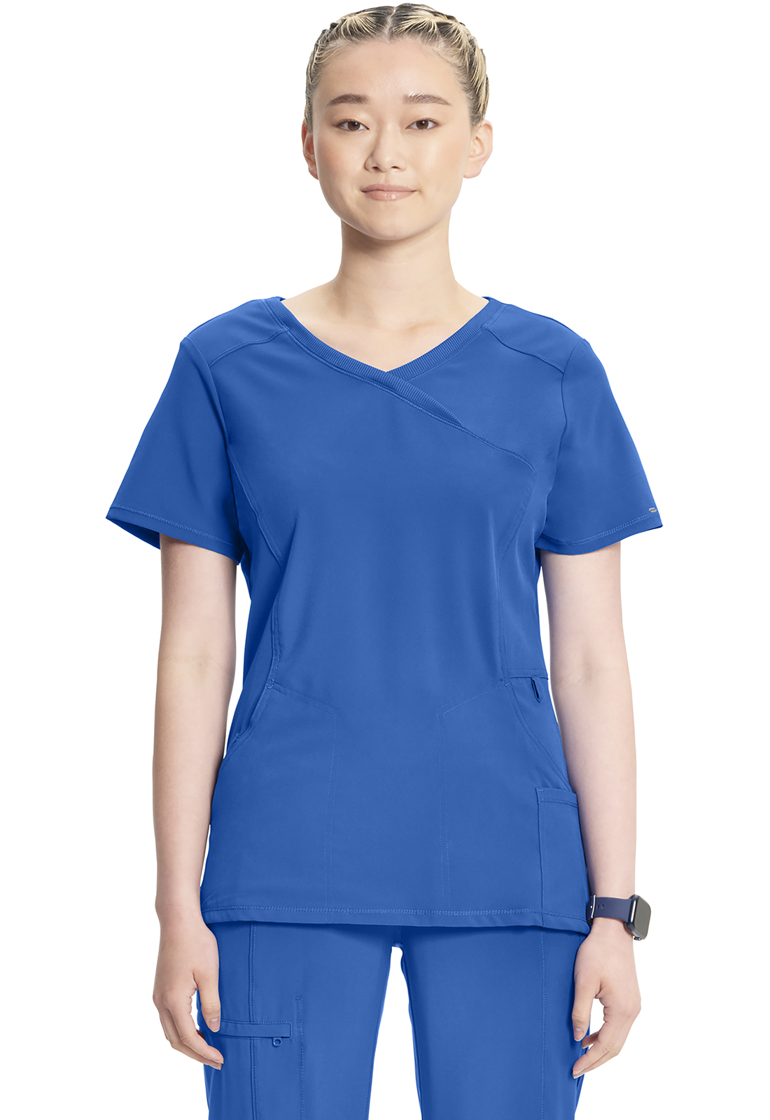 Lékařská halena se zavinovacím vzhledem, Cherokee, Mock Wrap Top - královská modrá