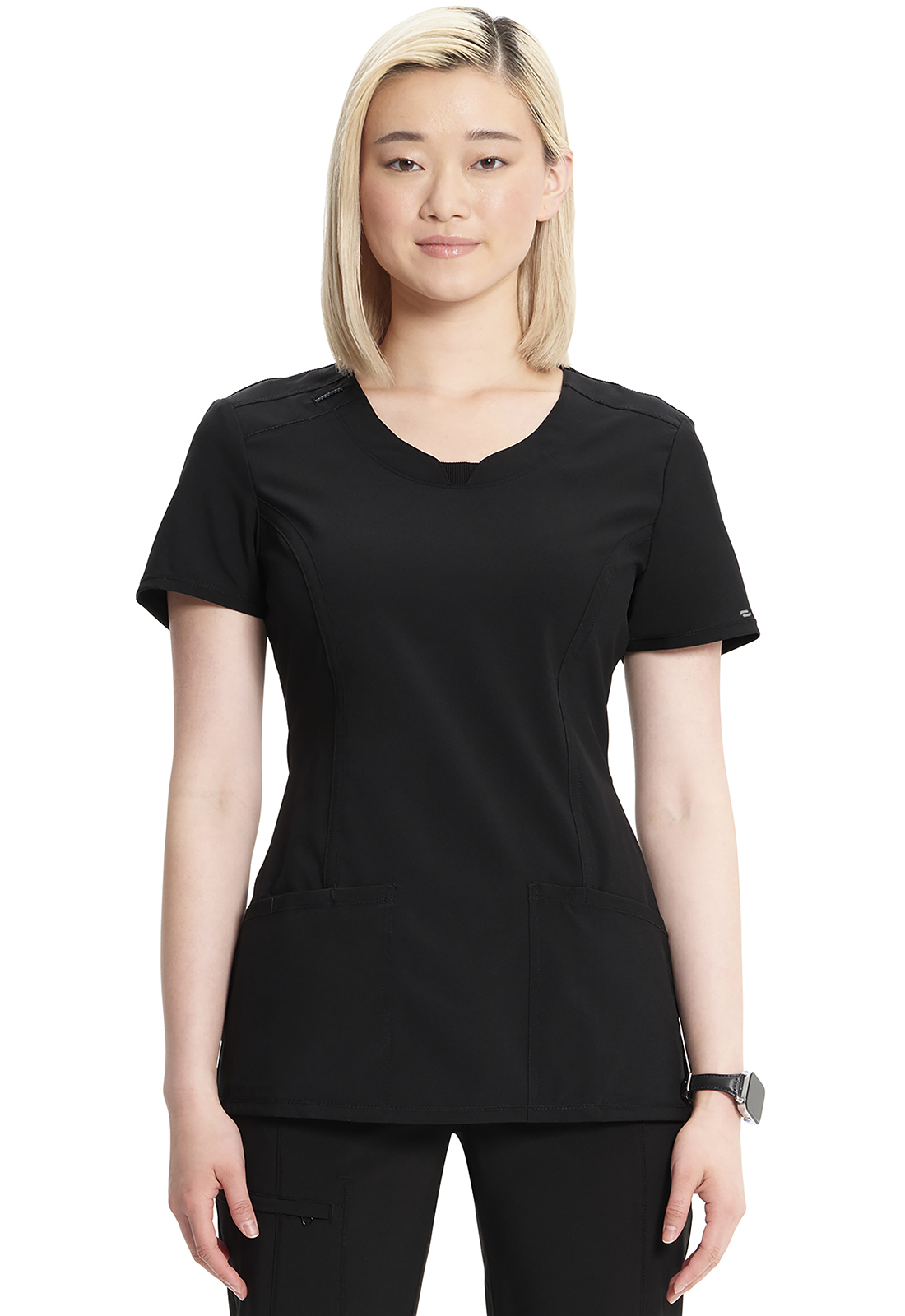 Lékařská halena s kulatým výstřihem, Cherokee, Round Neck Top - černá