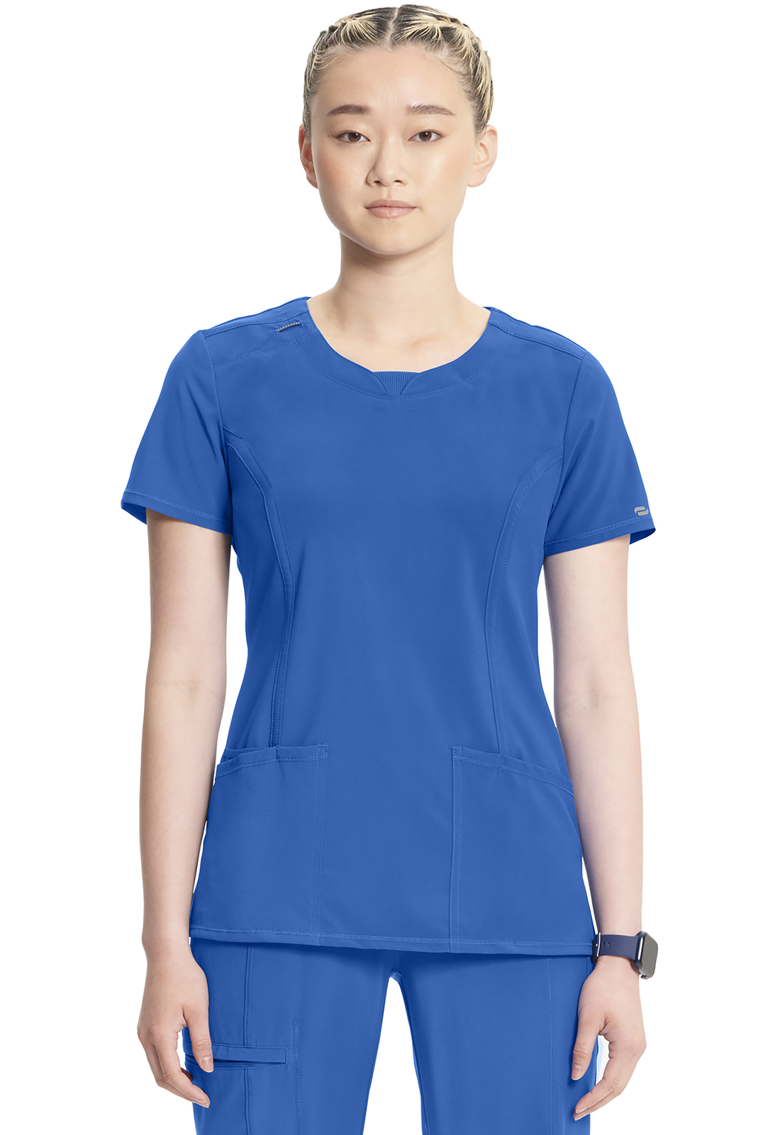 Lékařská halena s kulatým výstřihem, Cherokee, Round Neck Top - královská modrá