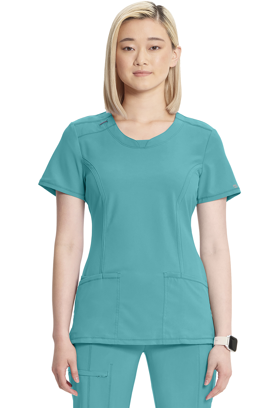 Lékařská halena s kulatým výstřihem, Cherokee, Round Neck Top - modrozelená