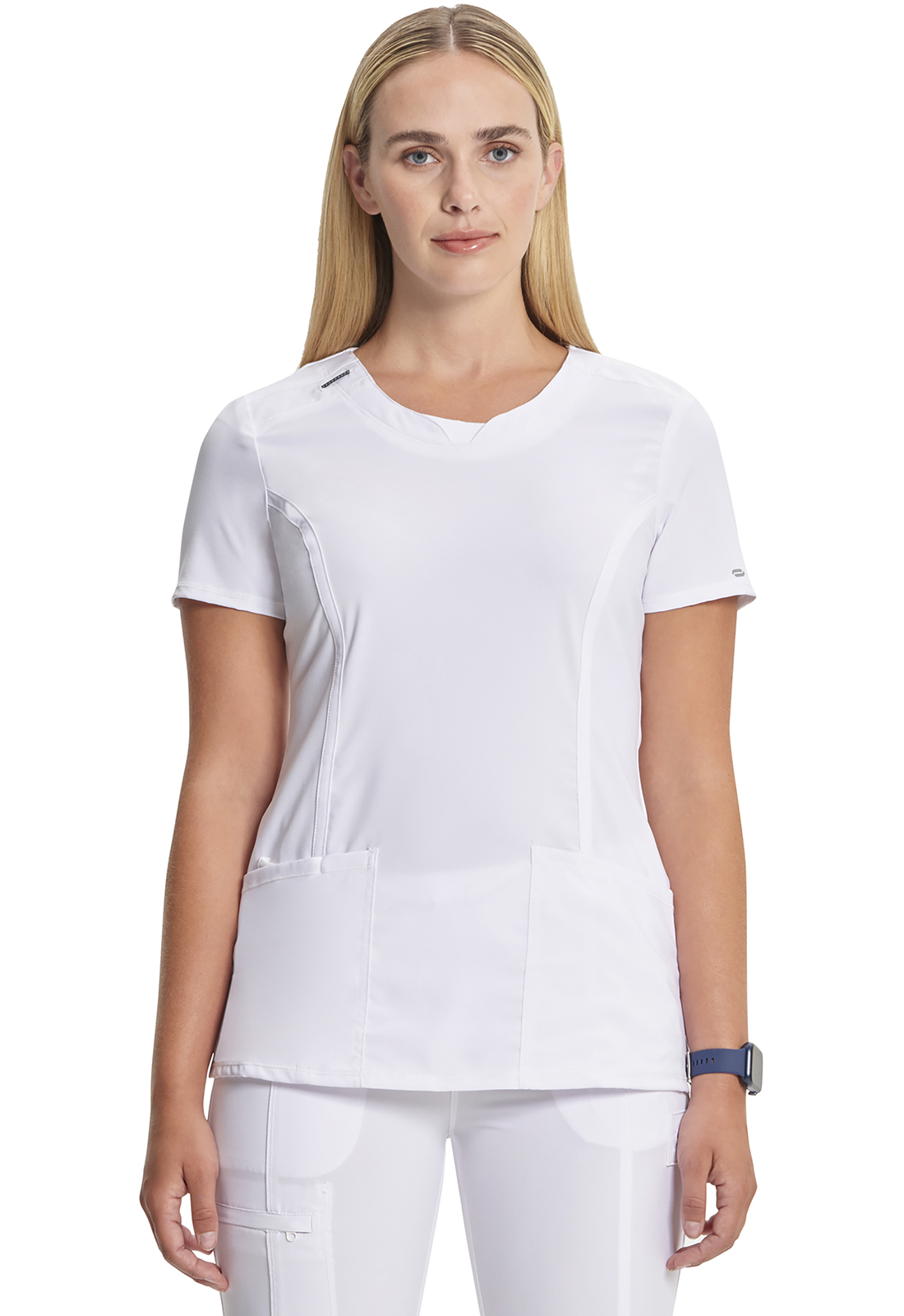 Lékařská halena s kulatým výstřihem, Cherokee, Round Neck Top - bílá