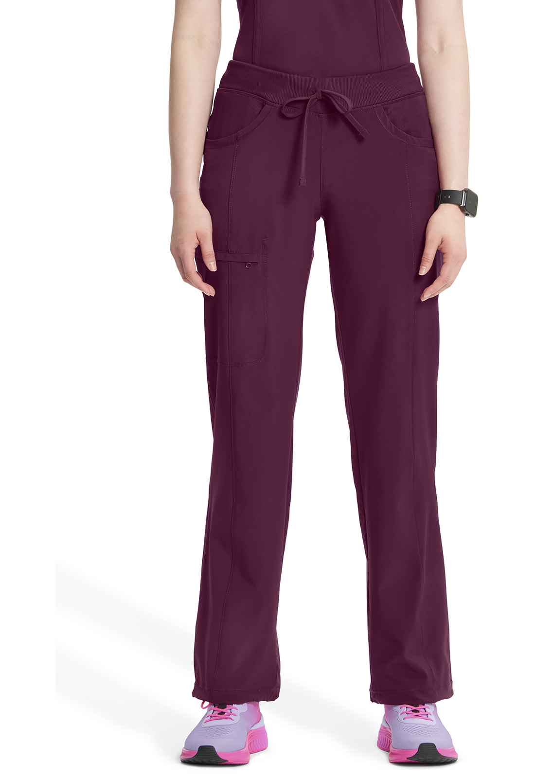 Lékařské kalhoty s rovnými nohavicemi, Cherokee, Straight Leg Drawstring Pant - vínová