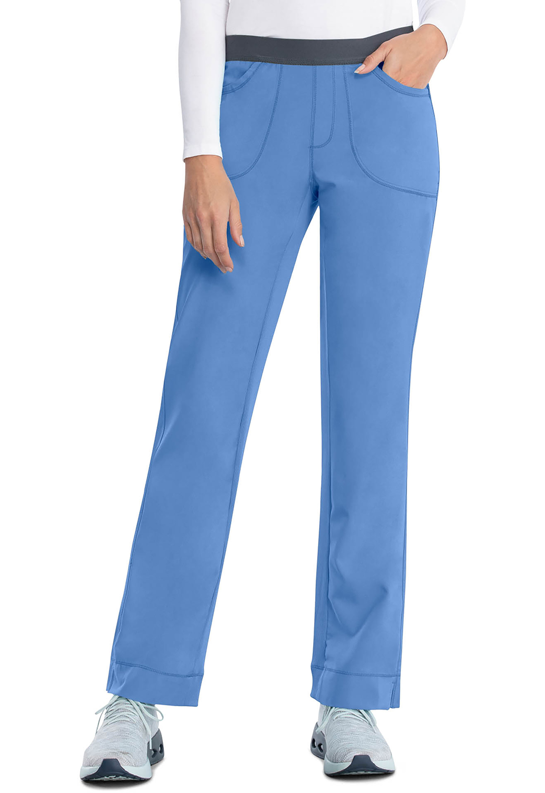 Lékařské kalhoty s úzkým střihem, Cherokee, Slim Pull-On Pant - světle modrá