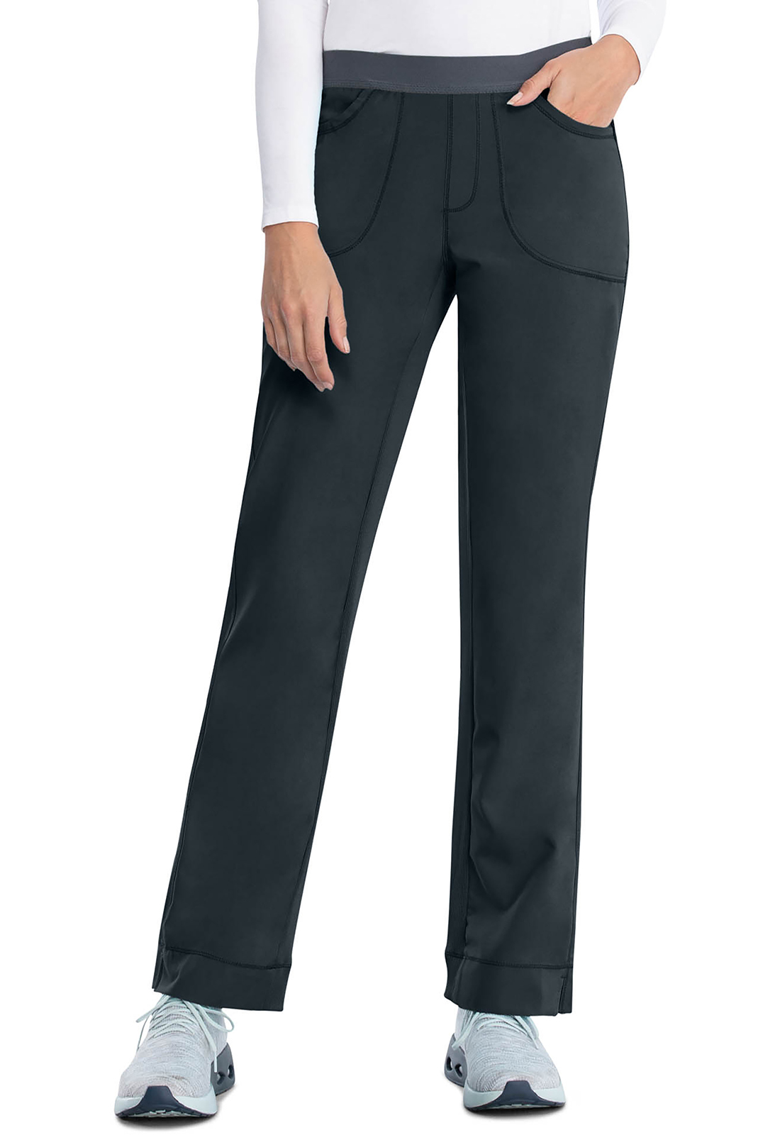 Lékařské kalhoty s úzkým střihem, Cherokee, Slim Pull-On Pant - šedá