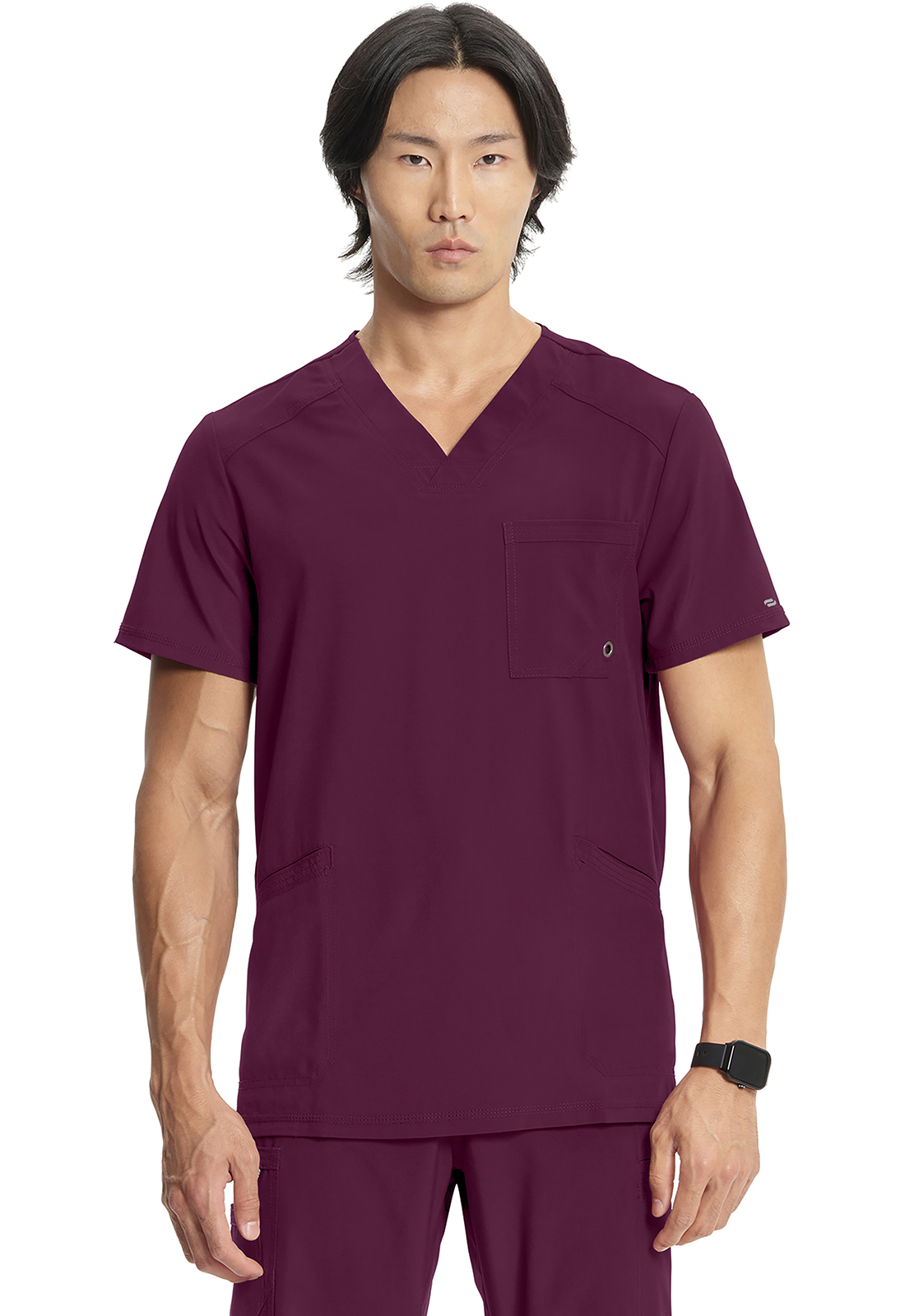 Lékařská halena s výstřihem do V, Cherokee, V-Neck Top - vínová