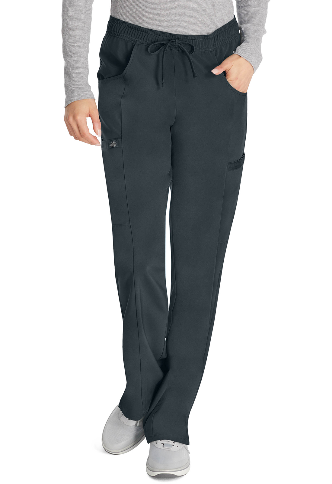 Lékařské kalhoty se šňůrkou, Dickies, Mid Rise Drawstring - tmavě šedá