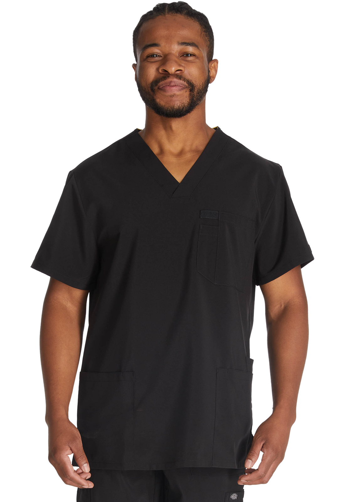 Pánská lékařská halena s výstřihem do V, Dickies, Men's V-Neck Top - černá
