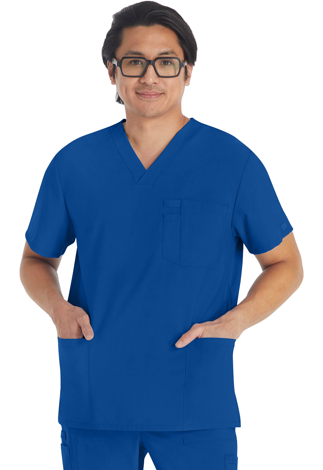 Pánská lékařská halena s výstřihem do V, Dickies, Men's V-Neck Top - galaktická modrá