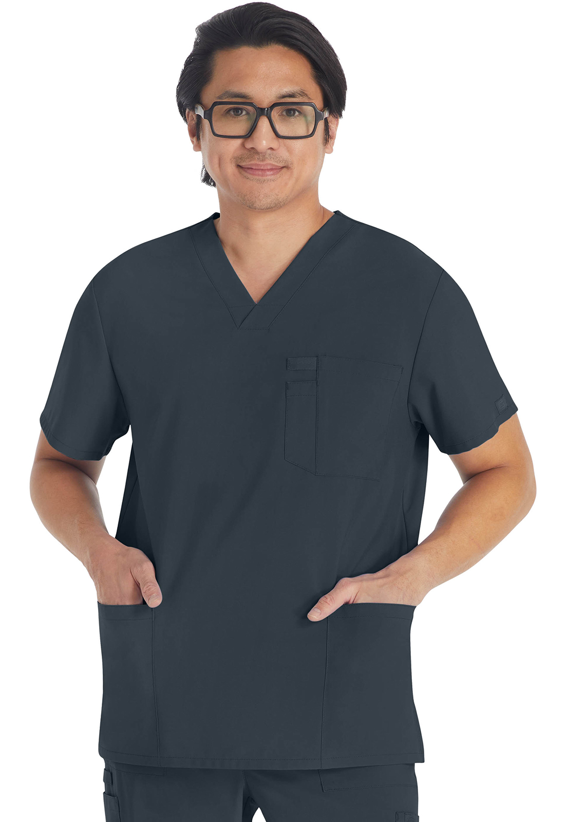 Pánská lékařská halena s výstřihem do V, Dickies, Men's V-Neck Top - tmavě šedá