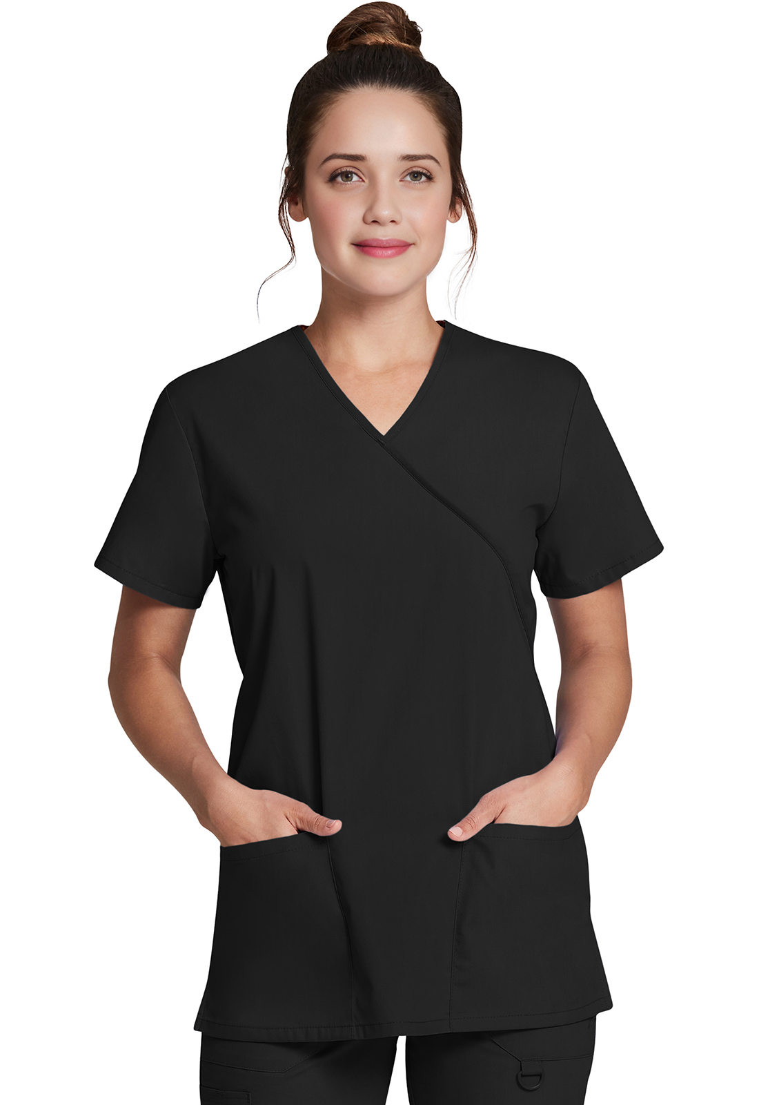 Lékařská tunika se zavinovacím vzhledem, Dickies, Mock Wrap Tunic - černá