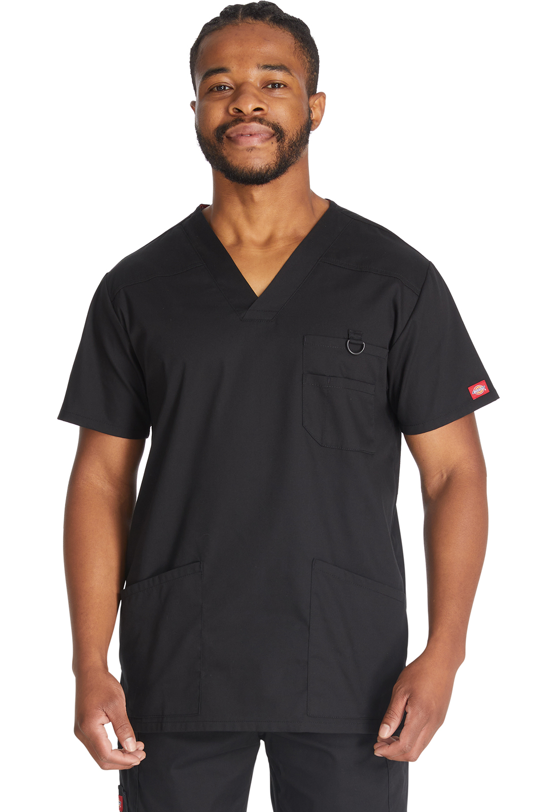 Pánská lékařská halena s výstřihem do V, Dickies, Men's V-Neck Top - černá