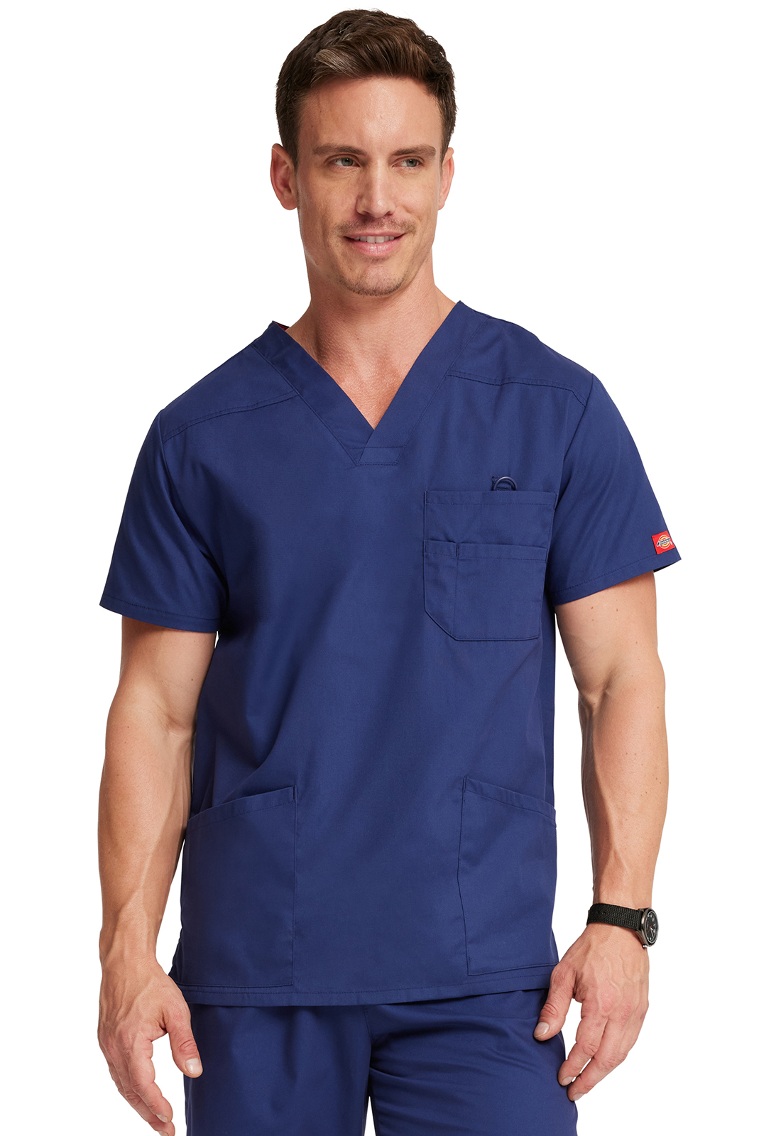 Pánská lékařská halena s výstřihem do V, Dickies, Men's V-Neck Top - námořnická modrá