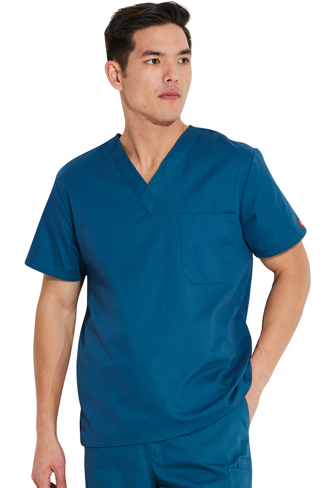 Lékařská halena s výstřihem do V, Dickies, Tuckable V-Neck Top - karibská modrá