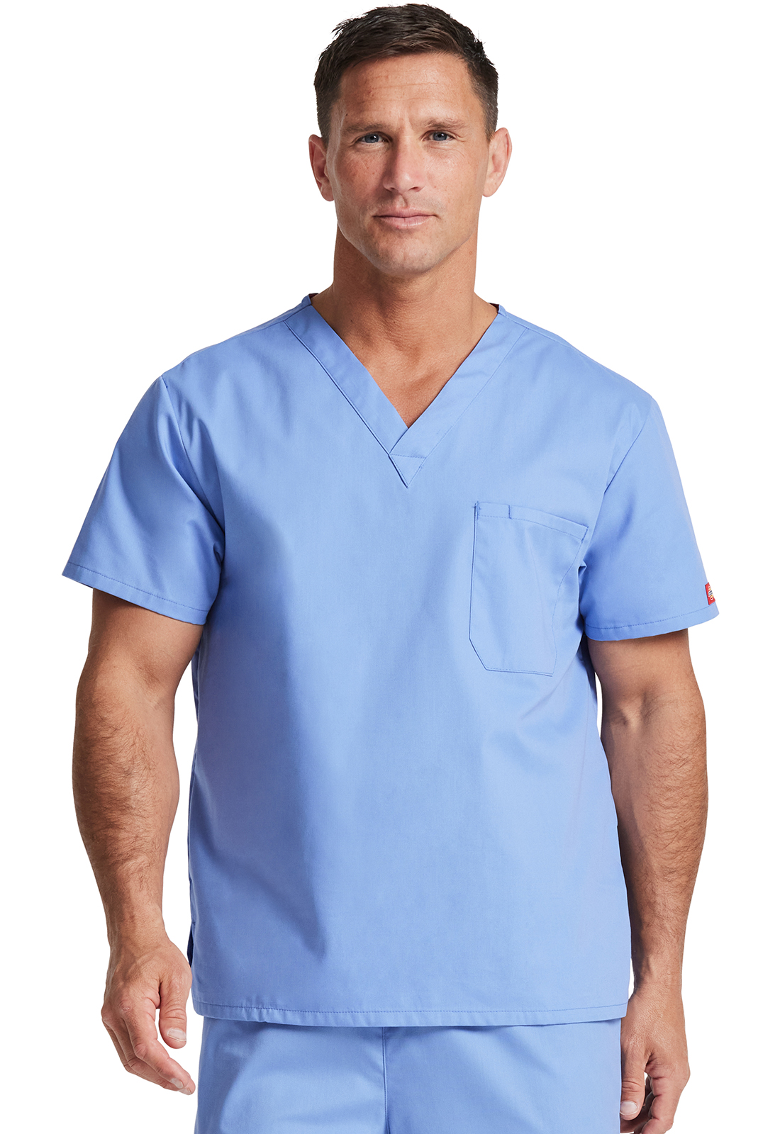 Lékařská halena s výstřihem do V, Dickies, Tuckable V-Neck Top - světle modrá