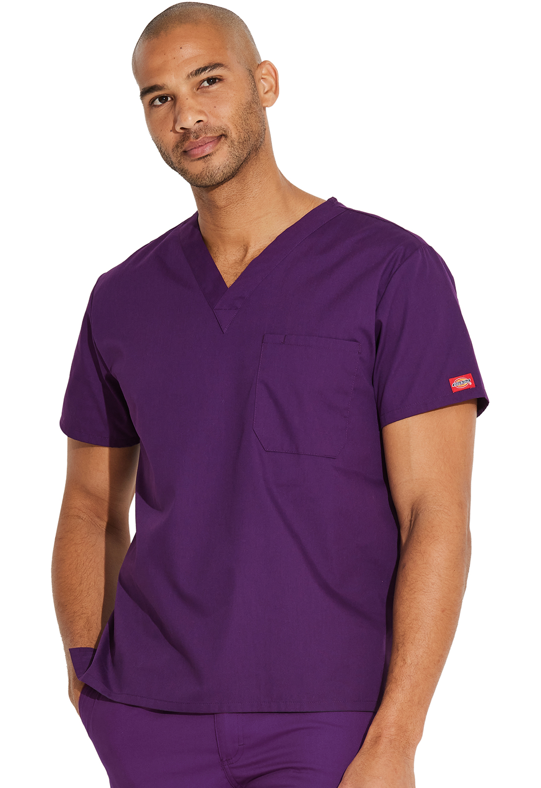 Lékařská halena s výstřihem do V, Dickies, Tuckable V-Neck Top - lilková