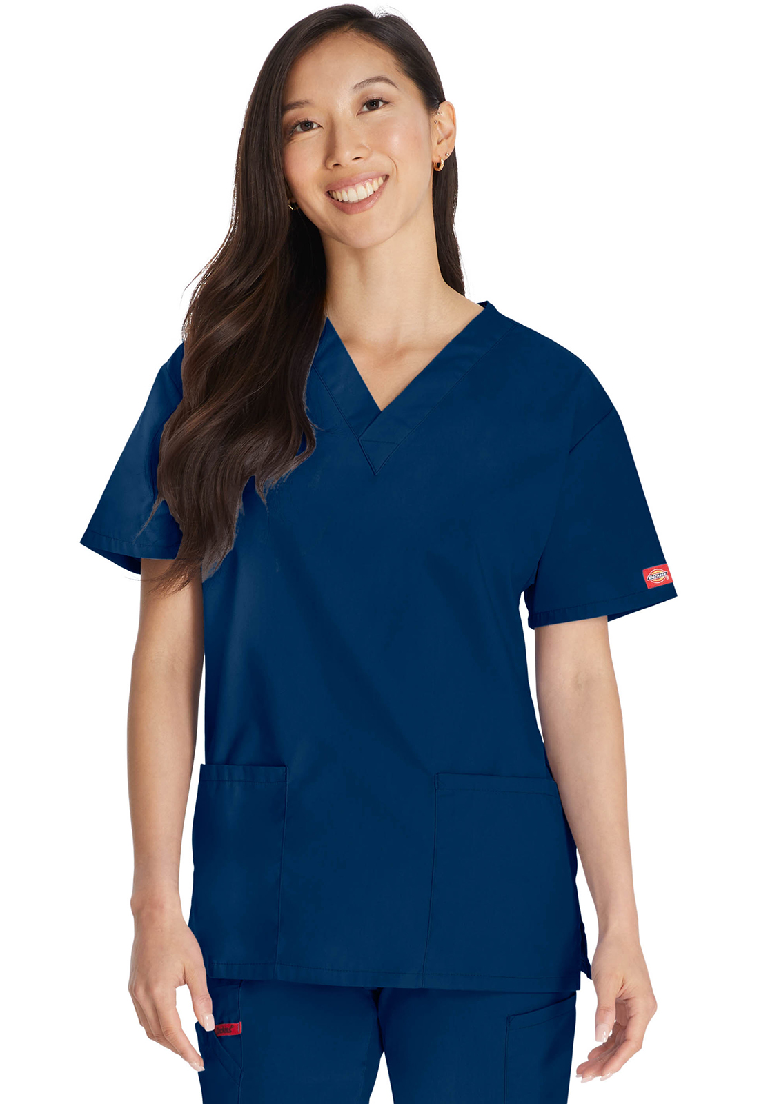 Lékařská halena s výstřihem do V, Dickies, V-Neck Top - námořnická modrá