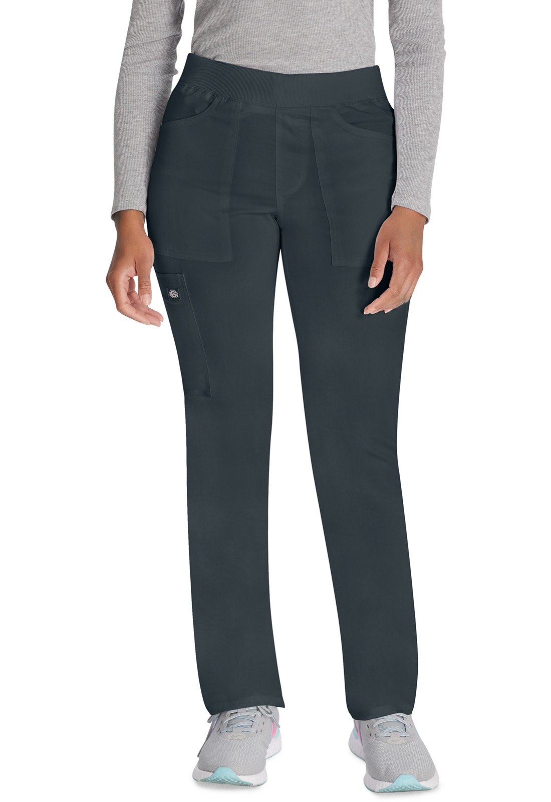 Lékařské kalhoty s pružným pasem, Dickies, Mid Rise Pull-on - tmavě šedá