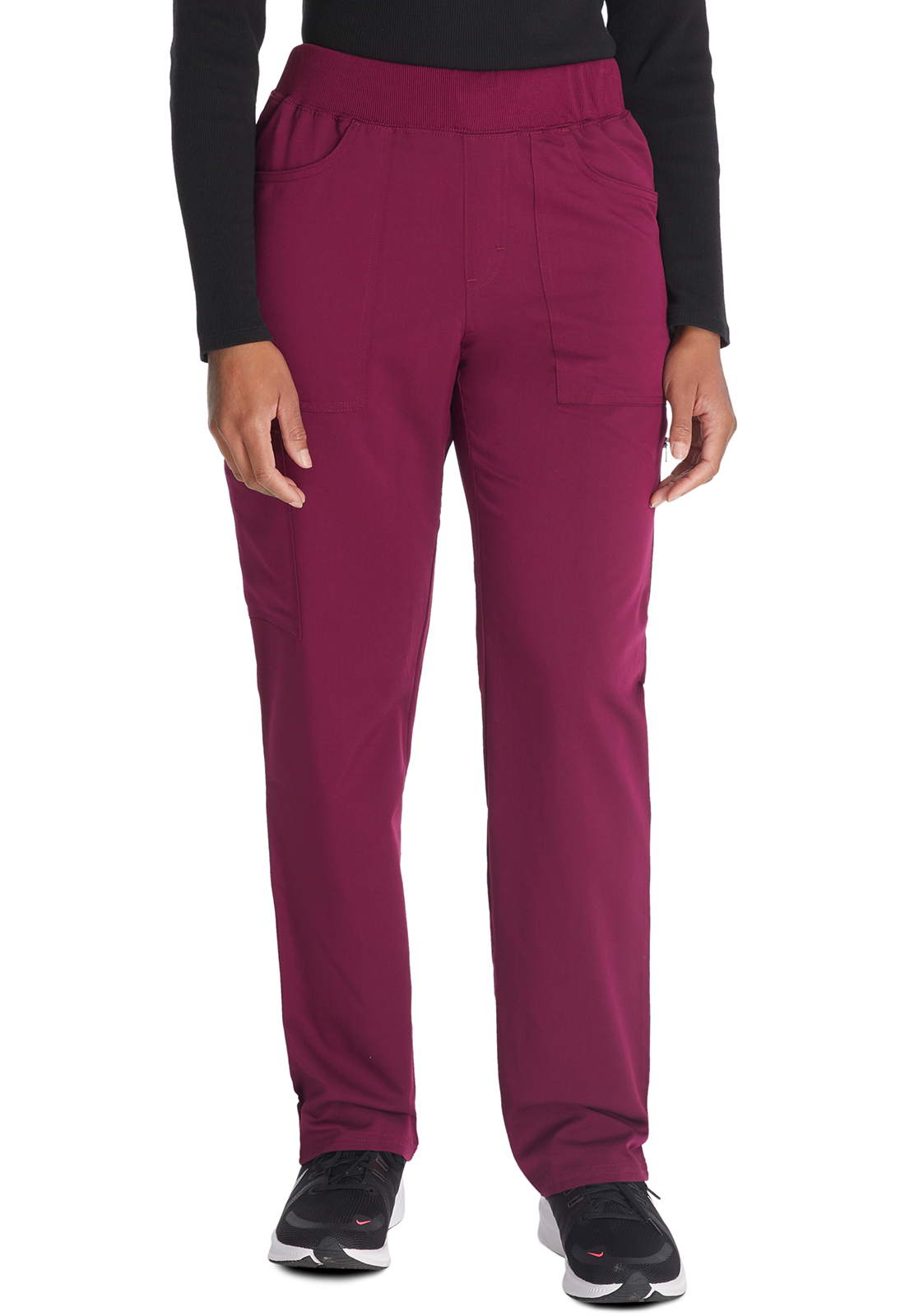 Lékařské kalhoty s pružným pasem, Dickies, Mid Rise Pull-on - vínová