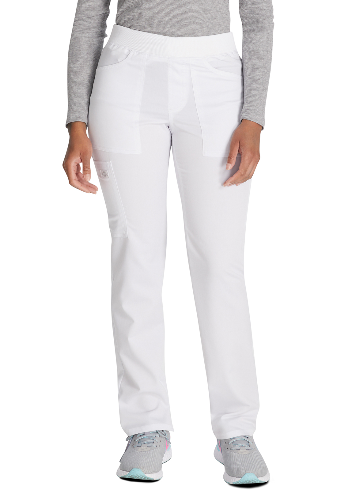 Lékařské kalhoty s pružným pasem, Dickies, Mid Rise Pull-on - bílá