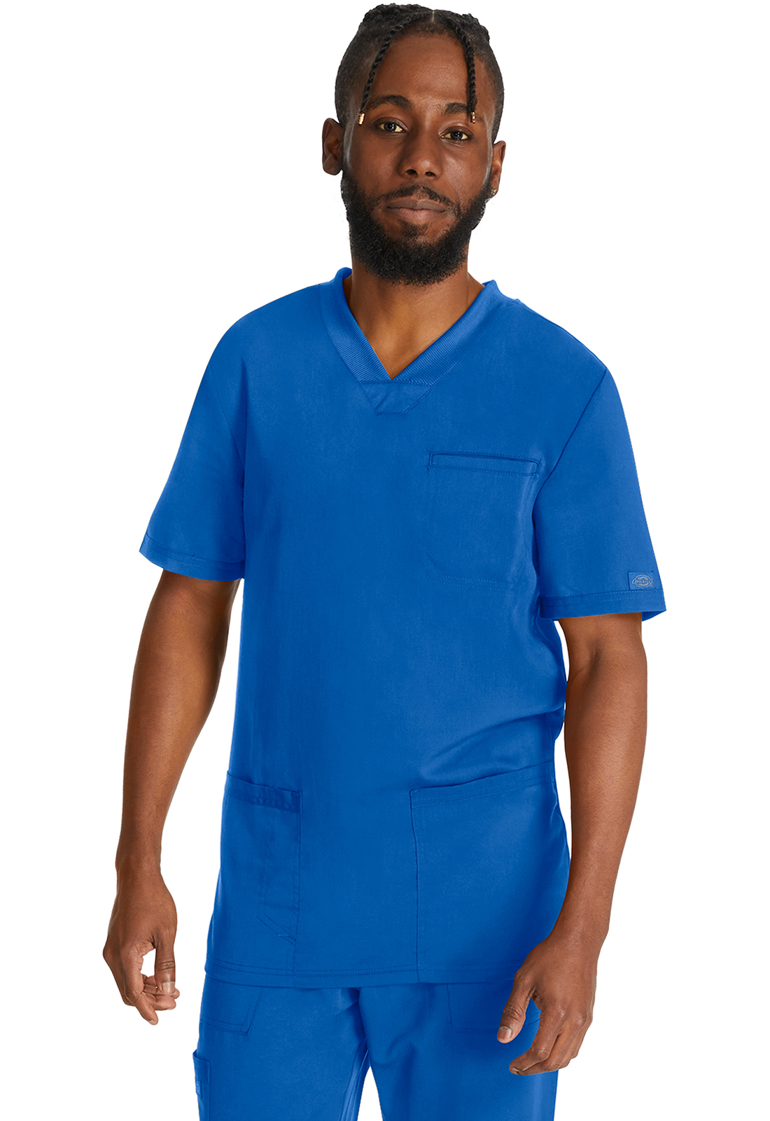 Pánská lékařská halena s výstřihem do V, Dickies, Men's V-Neck Top - královsky modrá