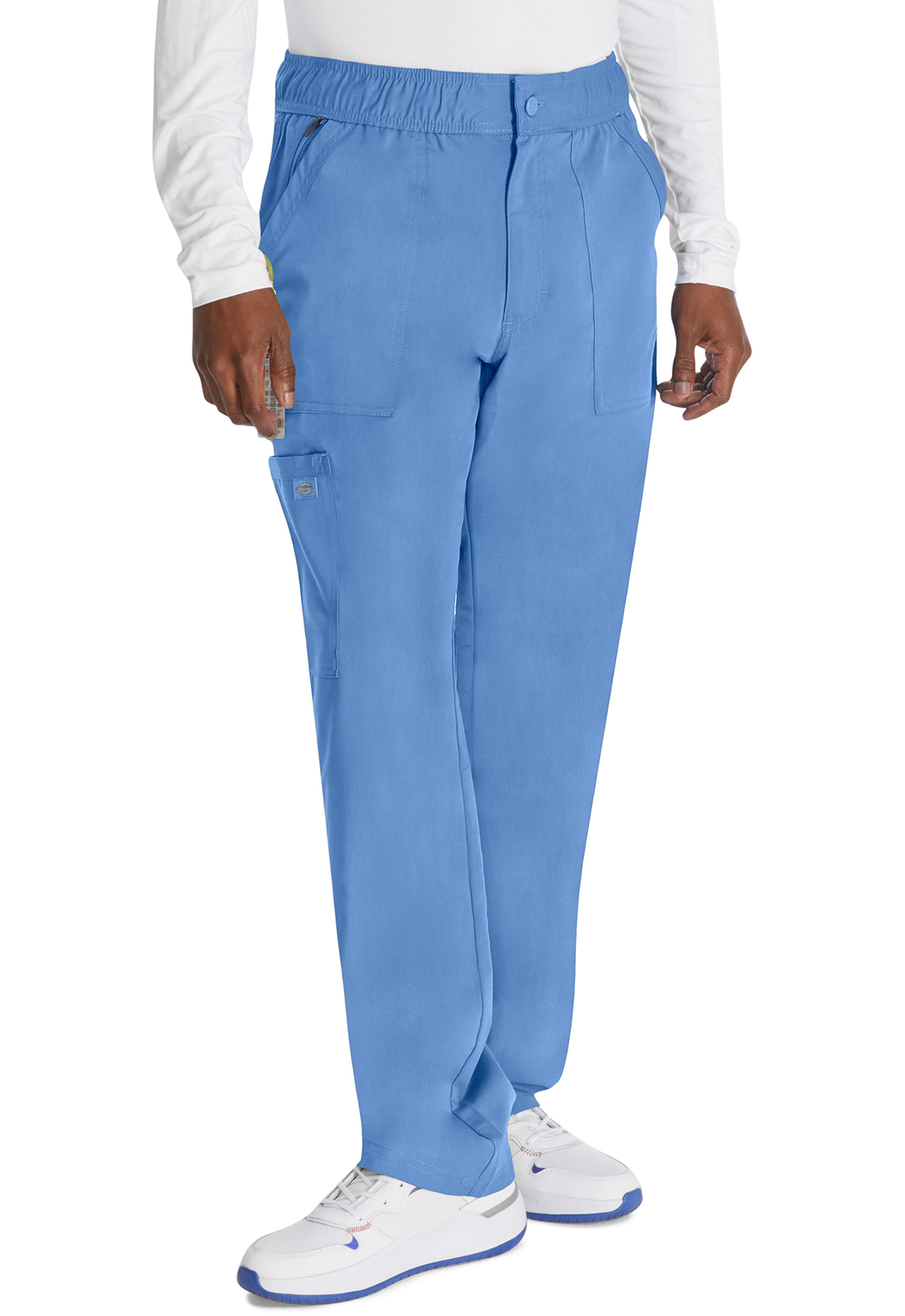 Lékařské kalhoty se zapínáním na zip, Dickies, Mid Rise Zip Fly - světle modrá