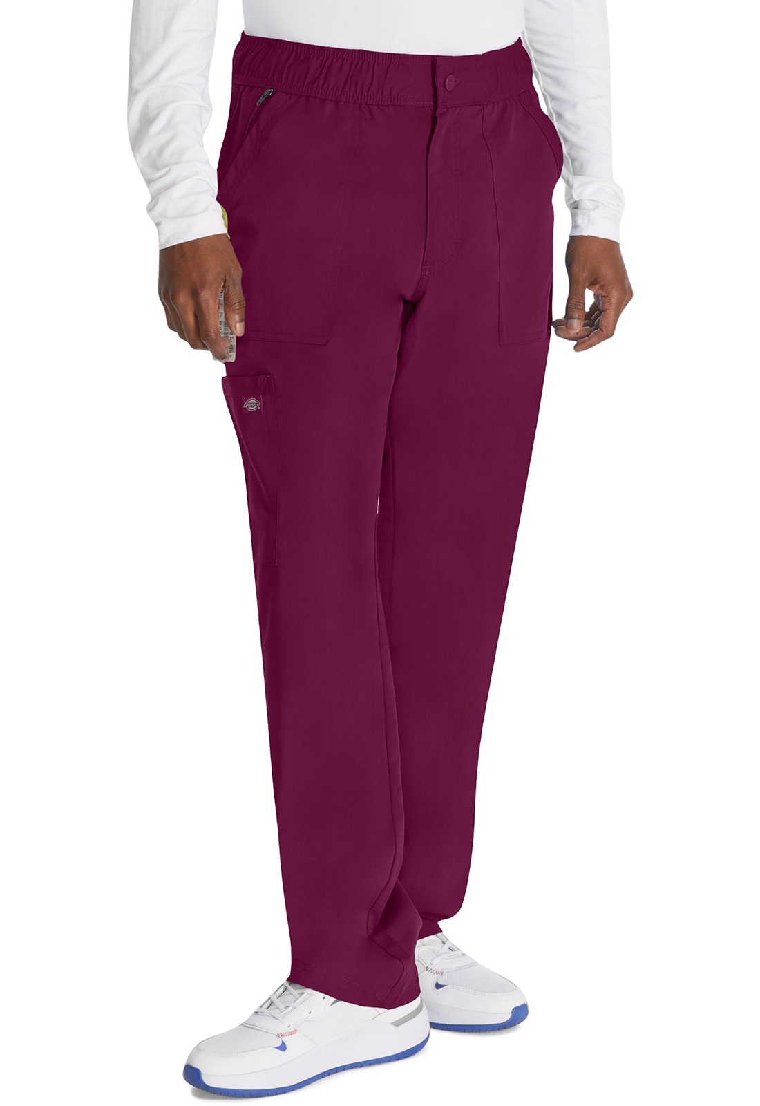 Lékařské kalhoty se zapínáním na zip, Dickies, Mid Rise Zip Fly - vínová