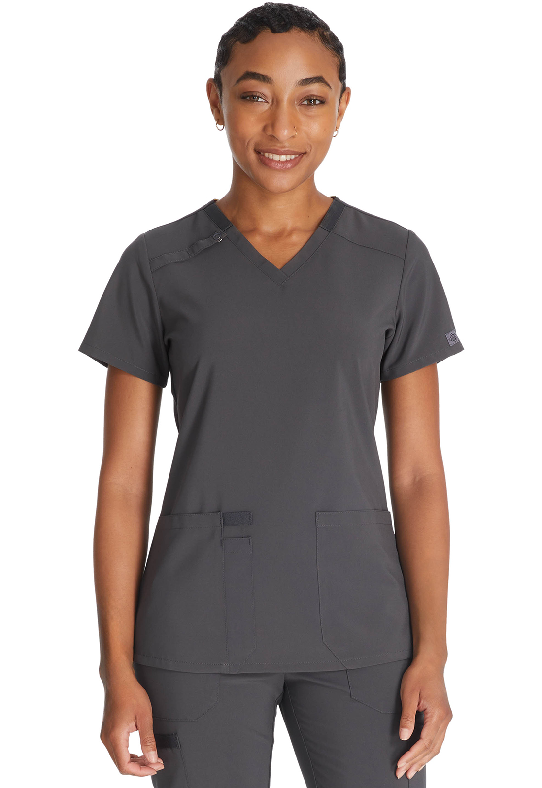 Lékařská halena s výstřihem do V, Dickies, V-Neck Top - tmavě šedá